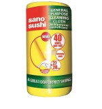 Lavete uscate, in rola, 40 buc set, 27x37cm, Sano Sushi Cloth Yellow