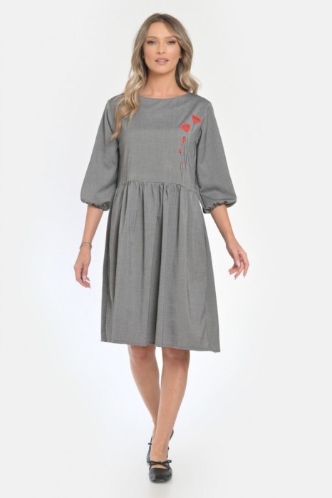 Rochie Medie Dama V295, Pictata manual, model floral - S