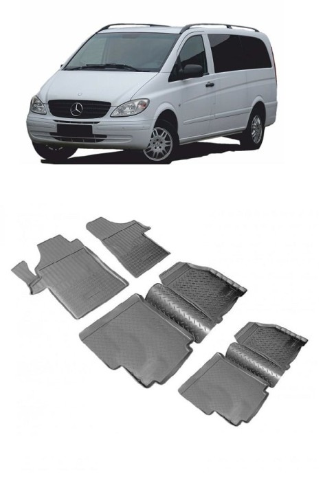 Set Covorase cauciuc tavita compatibile Mercedes Vito Viano W639 Randul 1+2+3 (2005-2010)