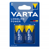 Cumpara ieftin Set 2 baterii alcaline LR14, Varta Longlife Power C, 1.5V, in blister