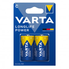 Set 2 baterii alcaline LR14, Varta Longlife Power C, 1.5V, in blister