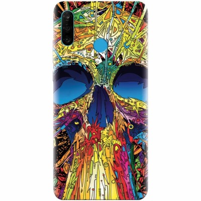 Husa silicon pentru Huawei P30 Lite, Abstract Multicolored Skull foto