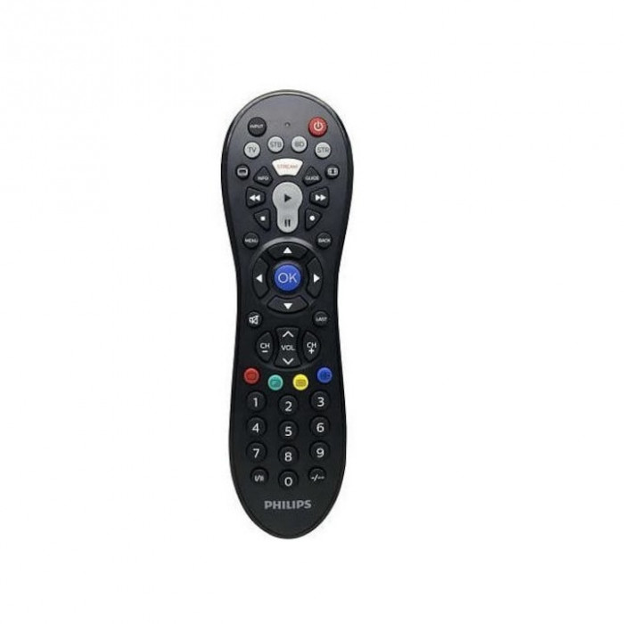 Telecomanda Universala Universala 4 in 1, Distana 8 m, Pentru TV, Material ABS, 2 x AAA, Negru