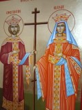 Icoana Sfintii Imparati Constantin și Elena pictura pe lemn 30cm/21cm Creație proprie Pictez la comanda