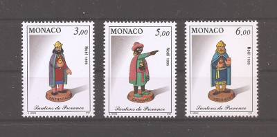 Monaco 1995 - Crăciun - Figurine de pătuț din Provence ale celor trei magi, MNH foto