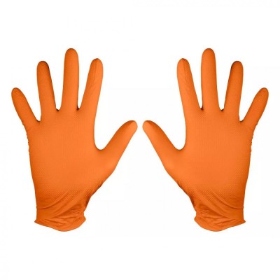 Manusi nitril, unica folosinta, portocaliu, set 50 buc, marimea XL, NEO foto