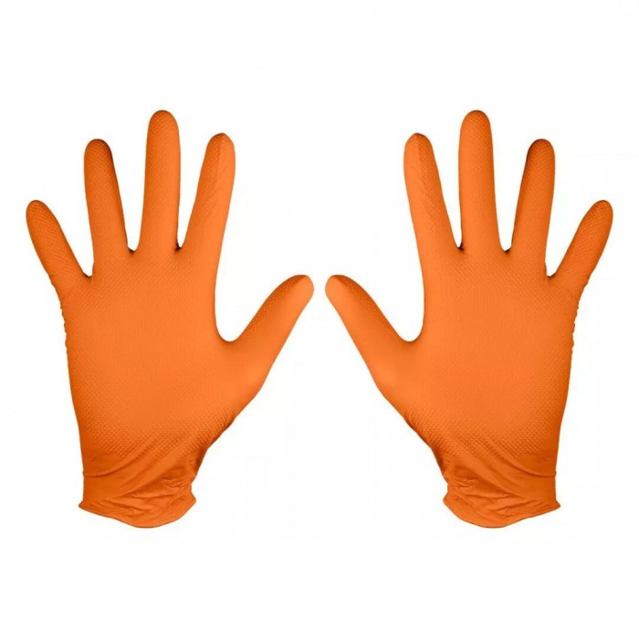 Manusi nitril, unica folosinta, portocaliu, set 50 buc, marimea XL, NEO
