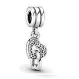 Pandora 791242CZ Charm Pandantiv Interlocking Hearts din Argint 925 cu Zirconiu
