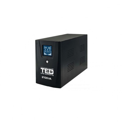 UPS 2100VA/1200W LCD Line Interactive AVR 2 schuko 2x9Ah USB Management TED Electric TED001603 foto