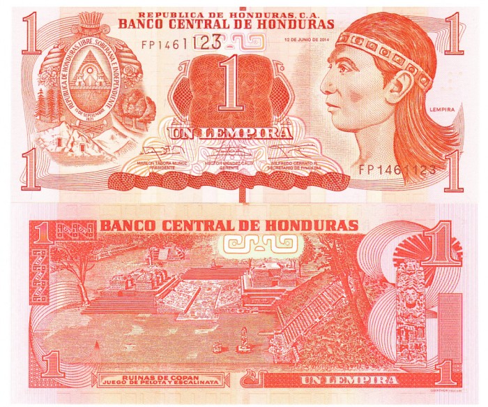 Honduras 1 Lempira 2014 P-96 UNC