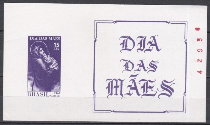 Brazilia 1967 - Ziua Mamelor, Colita NDT, MNH
