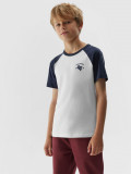 Tricou cu imprimeu pentru băieți - alb, 4F Sportswear