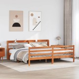 VidaXL Cadru de pat fără saltea, maro ceruit 200x200 cm lemn masiv pin