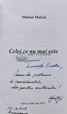 Celei ce nu mai este (cu dedicatie) - 2013 - Marian Malciu (AR184) foto