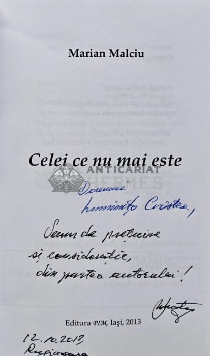 Celei ce nu mai este (cu dedicatie) - 2013 - Marian Malciu (AR184)