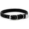 Zgarda reglabila Nuxie, pentru caini si pisici, catifea, 30 x 1 cm, negru