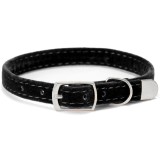 Zgarda reglabila Nuxie, pentru caini si pisici, catifea, 30 x 1 cm, negru