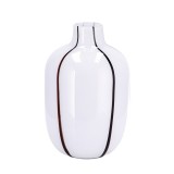 Cumpara ieftin Vaza flori sticla alba neagra 16,5 x 26 cm