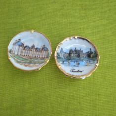 Portelan Limoges France, doua farfurioare decorative