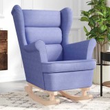 VidaXL Scaun balansoar, jeans albastru, 74x90x102 cm, material textil