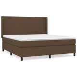 Cumpara ieftin Pat continental cu saltea maro inchis 180x200cm material textil