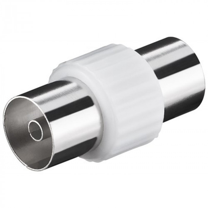 Adaptor Goobay, coaxial mama, plastic, 25.9 mm, Alb