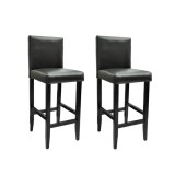 Cumpara ieftin Scaune de bar, 2 buc., negru, piele ecologica