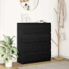 Gossi bufeta stejar negru 80x35x99 cm lemn prelucrat