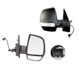 Oglinda exterioara Opel Combo, 11.2011-2015, Dreapta, VAN, reglare manuala; carcasa neagra; geam divizat; cromat; senzor temperatura; 4 pini; cu semn