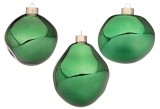 Set 3 globuri brad Craciun sticla verde Beloved &Oslash; 10 cm