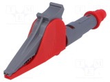 Bornă crocodil 20A roşie ELECTRO-PJP, Capacitate prindere max. 41mm, 1kV