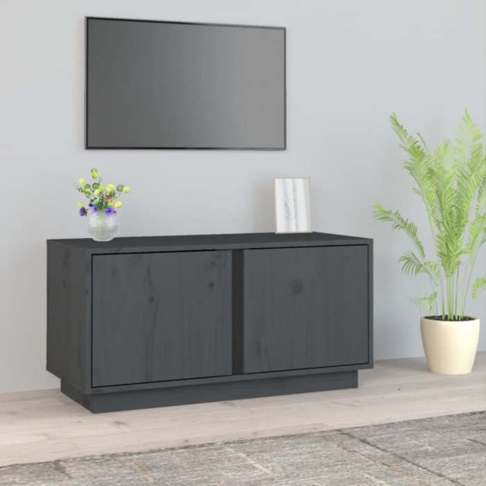 vidaXL Comodă TV, gri, 80x35x40,5 cm, lemn masiv de pin 814471