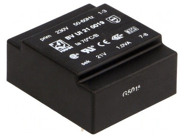 Transformator &Icirc;ncapsulat 1VA 230V 21V 47mA PCB
