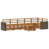 vidaXL Set canapea sectională 7 pcs natural Lemn Solid de Acacia 3384455