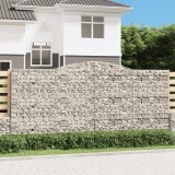 VidaXL Coșuri gabion arcuite 4 buc, 400x50x180/200 cm, fier galvanizat