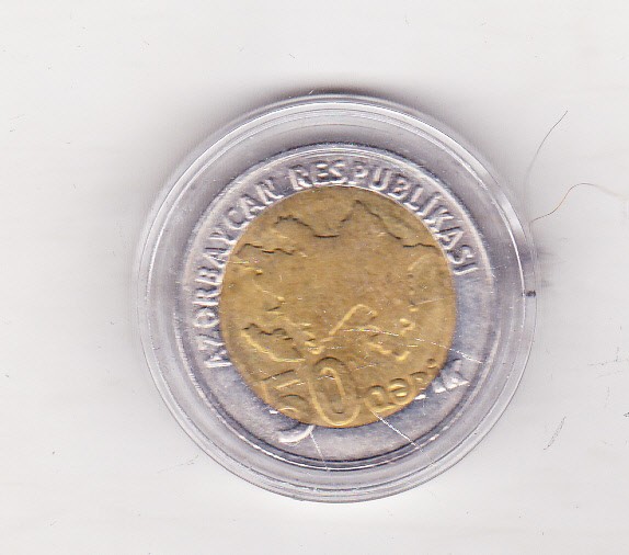 bnk mnd Azerbaidjan 50 qapik 2006 unc bimetal