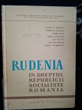 Rudenia in dreptul Republicii Socialiste Romania- Eugen A. Barasch, Aurelian Ionascu