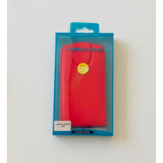 Husa Flip Fashion Case Vodafone Smart 4 Mini Rosu + Folie Protectie Cadou