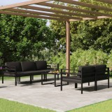 VidaXL Set mobilier de grădină cu perne, 6 piese, antracit, aluminiu
