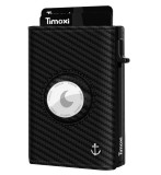 Cumpara ieftin Portofel cu compartiment pentru Airtag TIMOXI, protectie RFID, pentru barbati, negru - RESIGILAT