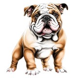 Cumpara ieftin Sticker decorativ, Caine Bulldog, Maro, 70 cm, 1203STK