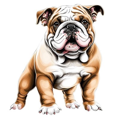 Sticker decorativ, Caine Bulldog, Maro, 70 cm, 1203STK foto