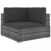 VidaXL Scaun modular de colț, 1 buc., gri, poliratan, cu perne