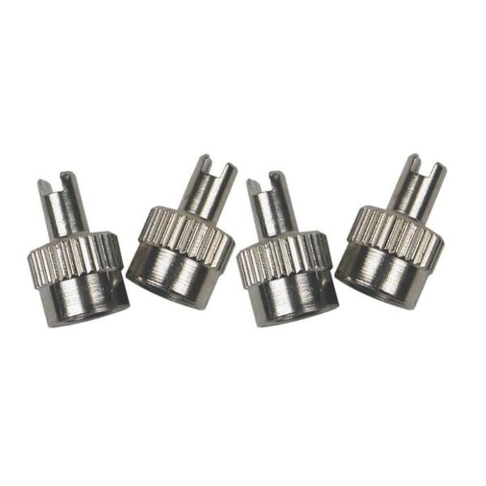Set 4 capacele ventil metalic universal pentru autoturisme, motociclete, biciclete - Argintiu