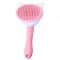 Perie Pufo practica cu maner pentru toaletare caini si pisici, 20 cm, roz
