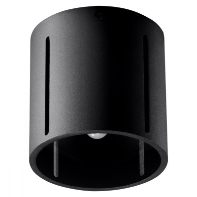 Lampă De Tavan Inez Negru Aluminiu 1 Bec Cilindric Modern De Interior foto