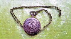 G280-Ceas buzunar barbat vintage quartz functional USA- Revolutia Americana: Cu forte Unite ( E PLURIBUS UNUM) ANIVERSARE 1877, probabil 1977.