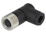 Conector M8 Mamă 3 Pin 90&deg; pe Cablu