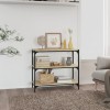 VidaXL Raft cărți, stejar sonoma 80x33x70,5 cm, lemn prelucrat și oțel