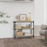 Raft cărți, stejar sonoma 80x33x70,5 cm, lemn prelucrat și oțel